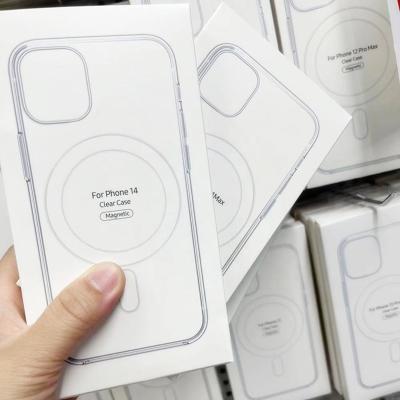 China Shockproof Original Quality For Apple iPhone 14 Pro Max Mag Safe Magnetic Ring Phone Case Cover Clear Silicone Magsafing Wireless Charger for sale