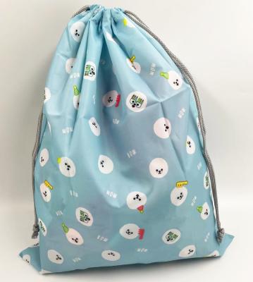 China Beauty Waterproof Blue Quality Shoe Bag Drawstring Laundry Bag Cheap Gift Polyester for sale