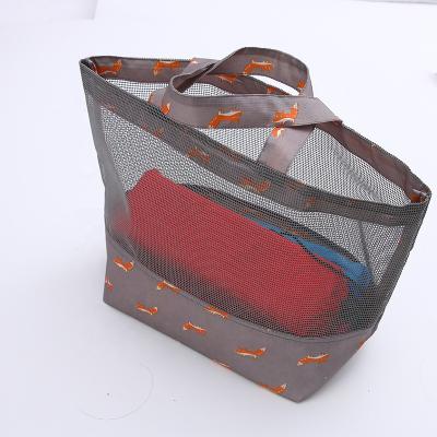 China Wholesale Handled Mesh Shopping Bag Bags Tote Beach Bag Shopping With Custom Logo for sale