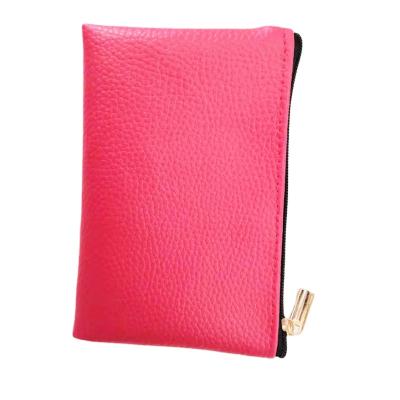 China Fashion Logo Acceptable And Size Mini Customized Cost Effective Zippered Leather Coin Purse for sale