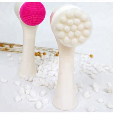 China Double Face Scrubber Silicone Facial Massager Brush DEEP CLEANSING Facial Cleansing Brush for Exfoliating&Cleaner for sale