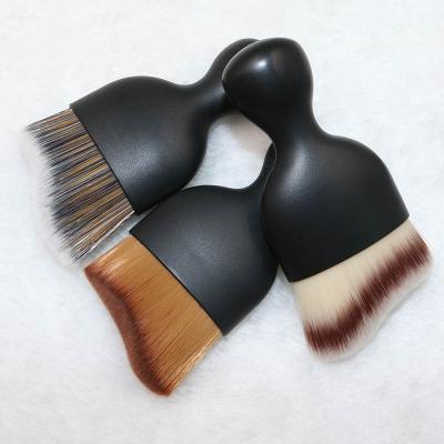 China Angular Blush Wholesale Private Label Wave Shape /Wine Cup Shape Soft Nylon Hair Foundation Makeup Brush for sale