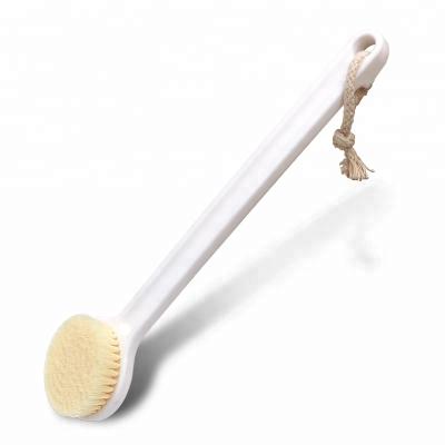 China Wholesale White Plastic Body Handle Stiffens Bath Body Brush Shower Brush for sale