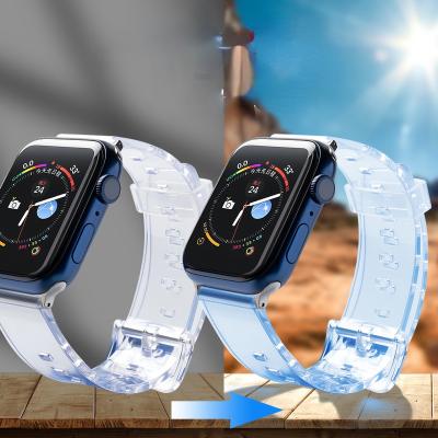 China tpu new for apple iwatch 765432 strap transparent glacier fluorescent for apple watch integrated strap see sun change color 38 for sale