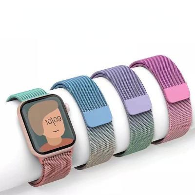 China New Magnetic Gradient For Magnetic Milanese Loop Watchband For Apple Watch 1 Se iwatch Metal Strap Stainless Steel Band 2 3 4 5 6 7 for sale