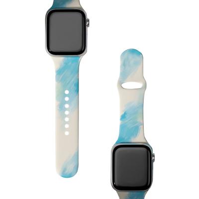 China New Smart Silicone Colorfull Silicone For Apple Watch Series 7 6 5 4 Se Band Sport Rubber Straps For 41Mm 45Mm I Watch Band for sale