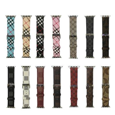 China Luxury Leather Leather Used For Apple Watches Wrist 41Mm 44Mm 45Mm Designer Digital Series 7 6 Band Watch Strap I for sale