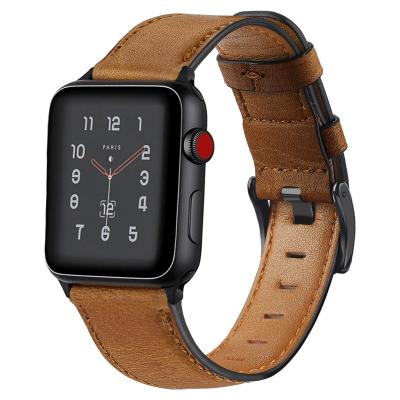 China Para Leather Leather Correa For Apple Watch Charms Genuine Strap Replacement Band 38 40 41 42 44 45 Mm For Apple Watch Series 6 Original for sale