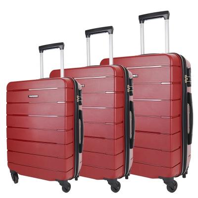 China Factory Wholesale Travel Bottom Travel Luggage Sets PP Luggage Lightweight 3 Piece Trolley Luggage Suitcase Travel Bags for sale