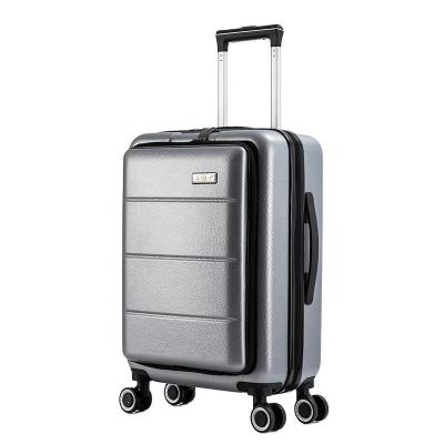 China Luggage With Computer Front Open Compartment 2020 Hot Sales Rolled Cabin Luggage Hard Shell Suitcase Pocket Luggage Laptop Trolley Front Baggage Bag for sale