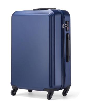 China Smooth Pure Blue Ink PC+ABS Hard Shell Abstrolley Riding Luggage Suitcase Material Cabin for sale