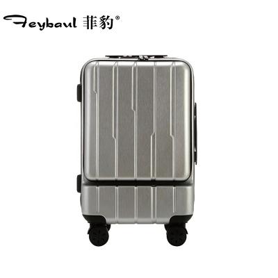 China Luggage With Front Open Compartment Computer Compartment Laptop Pocket Suitcase ABS PC Business Travel Luggage for sale