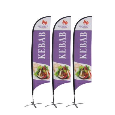 China Feather Beach Banners UV Prevented Material Fiberglass Pole Booth Advertising Flag for sale