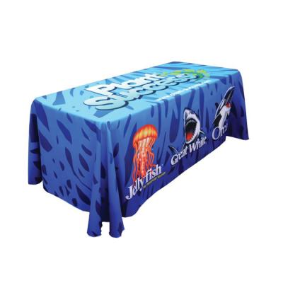 China 6ft Foot 8ft Promotional Polyester Washable Narrow Backless Cloth Table Cover for sale