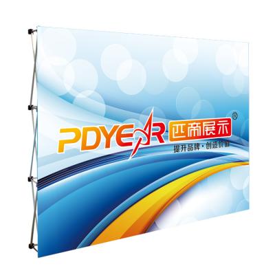 China 240g polyester 240g polyester PDyear logo wall design printing design custom trade show promotional advertising exhibition portable stand pop up display stand for sale