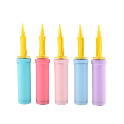 China Fashional Wholesale Macaron Color Hand Push Balloon Pump Inflator Portable Wedding Birthday Party Supplies Flat Mouth for sale