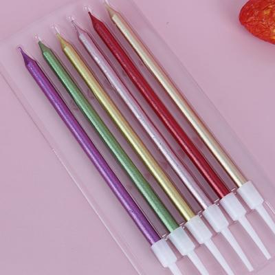 China Fashional Size 6pcs Popular Wholesale Packing Rose Gold Cake Decorating Candle Birthday Candles New Design Party Candles for sale