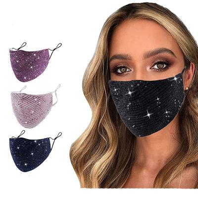 China Fashional Bling Sequin Fashion Adjustable Glitter Party FaceMask For Women Halloween Party Mask for sale