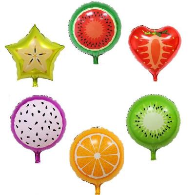 China Morden Round Cartoon Fruit Foil Balloon For Kid Toy Decoration Birthday Supplies Party Decorations Balloons for sale