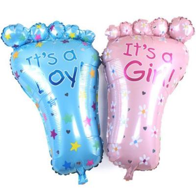 China Fashional Gender Reveal Baby Feet Shape Foil Balloon Happy Birthday Party Decoration Balloon Baby Party Balloon for sale