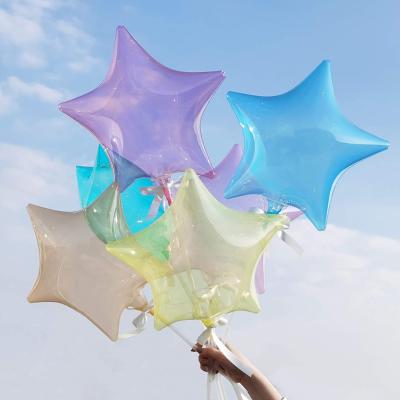 China Wholesale Fashional Crystal Bubble Balloons 16inch Self-Sealing Star Bobo Bubble Clear Balloon For Baby Globo Decor for sale