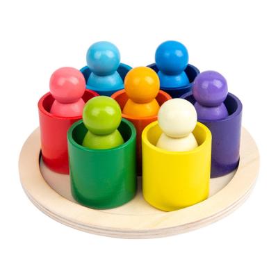 China Creative Montessori Eco-friendly Material Building Block The Rainbow Educational Stacker Wooden Toys Toy for sale