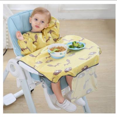 China Anti-Bacterial Anti-Dressing Baby Eating Clothes Children Long Sleeved Pouch Baby Waterproof Long Bib for sale