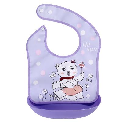 China Silicone Antibacterial Fit Neck Perfect Comfortable Waterproof To Customize Bowl Baby Silicone Wearing Bib for sale