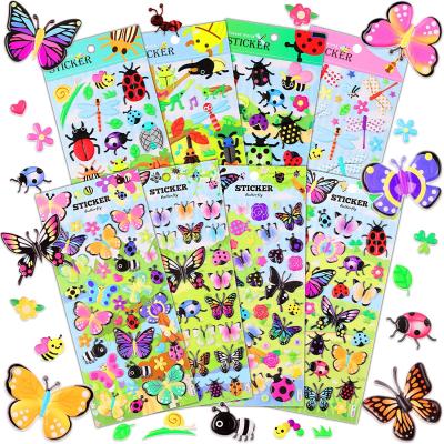 China Cute Puffy Different 4 Sheets Waterproof+Eco-friendly Kids Stickers Lovely DIY Decorative Adhesive Sticker for sale