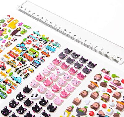 China Waterproof+Eco-friendly Custom Kids Puffy Stickers Wild Animals Cats Dogs Girls Boys Rewards Sticker for sale