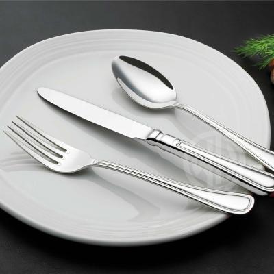 China Sustainable Luxury Wedding Flatware Sets Spoon Fork Cutlery 4pcs Set Knife Personalized Silver Dinner Set for sale