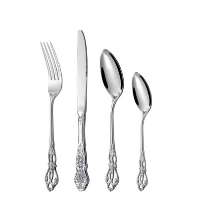 China Sustainable Luxury Wedding Party Dinnerware Flatware Spoon and Fork Knife Set Stainless Steel Cutlery Set for sale