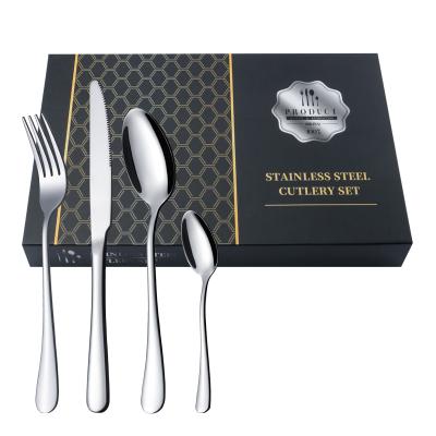 China Easter Day Gift Set 24pcs Viable Flatware Silverware Set Flatware Set Stainless Steel Hotel Cutlery Sets In Box for sale