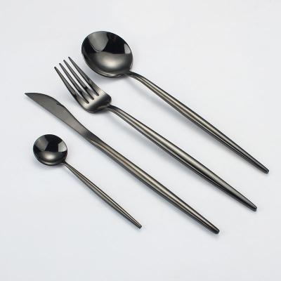 China Sustainable Thanksgiving Day Gift Set Utensils Flatware Set Manufacturer 4pcs Luxury Black Cutlery Set for sale