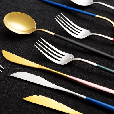 China Wholesale 4pcs Dinner Knife Spoon Fork Stainless Steel Flatware Design Viable Custom Cutlery Sets For Home for sale