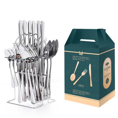 China Silver Plated 304 Stainless Steel Cutlery Set New Product Sustainable Hotel Restaurant Silverware Set for sale