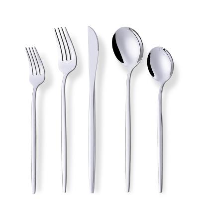 China Sustainable 2021 New National Steak Flatware Silver Steel Cutlery Set Spoons Knives And Forks Kit 20 Pcs for sale