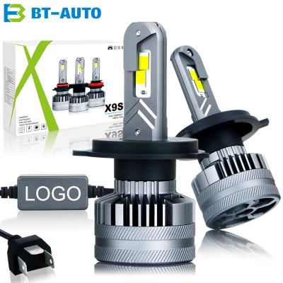 China BTAUTO X9S H4 LED HI Low Beam CANBUS H4 LED Headlight Bulbs X9S H4 LED Headlight Cooling Bulb Error Free AUTO Headlight System Fan for sale