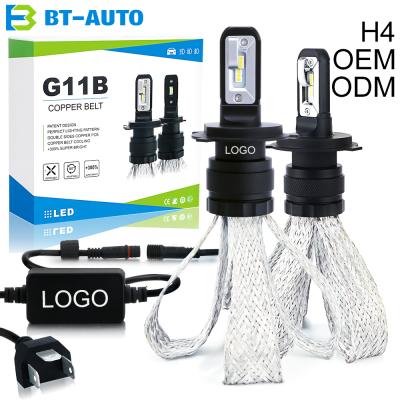 China BTAUTO G11B H4 LED Headlight Copper Belt CANBUS EMC H4 Car Headlight Bulb G11B H4 LED Fanless Auto Headlight Bulb for sale