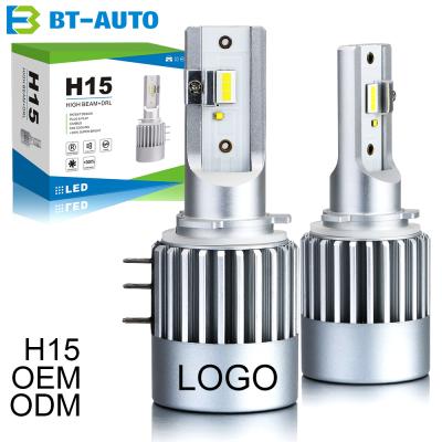 China All In One Universal BULBTEK H15 Luces Les Carros 20000LM DRL Para Coches H15 LED Turbos Auto Head Light For Car for sale