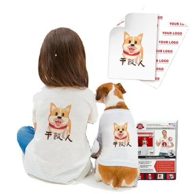 China Hot Selling Soft No Fade A3 A4 Light Color Heat Transfer Paper For Pure Cotton T-shirt With Inkjet Printers for sale