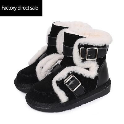 China Deodorization 1-3 year old baby winter fleece cotton warm shoes leather suede children's toddler shoes factory direct sales for sale