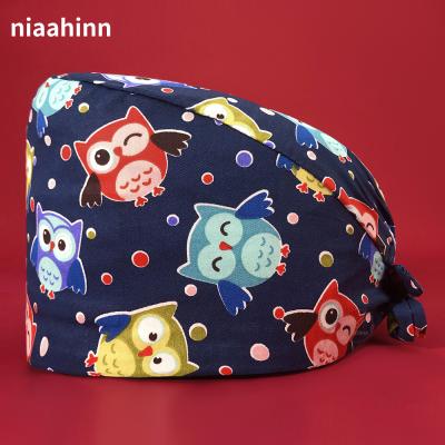 China High Quality Doctor Cover Up Medical Nurse Work Hat Cotton Scrub Hat Pet Veterinary Hat Lab Sweat-absorbent Hat for sale