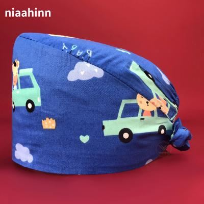 China Work Hat High Quality Medical Pet Nurse Hat Veterinary Cotton Scrub Hat Lab Hat Doctor Sweat-absorbent Hat for sale