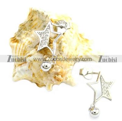 China 2019 Trendy New Fashion Zuobisi 925 Sterling Silver Jewelry Star Shape with Crystal Stone Women Earring Stud Gift for sale