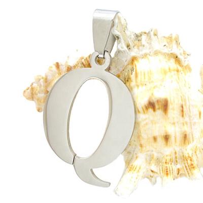 China High Quality Letter Q Stainless Steel Pendant White Gold Plated Fashionable Letter Q Pendants 316 Stainless Steel Pendant for sale