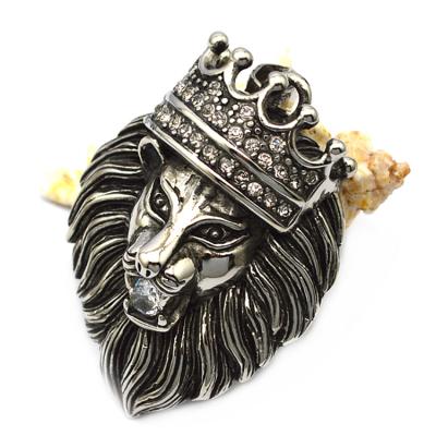 China Hot Sale Lion King Zircon Stainless Steel Hip Hop Hip Hop Pendant Jewelry with china for sale