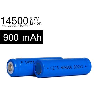 China Toys direct ODM 14500 900mah 3.6V lithium ion battery, max voltage 4.2V, OEM rechargeable Li ion discharge battery for sale