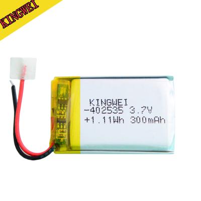 China Good Quality Electric Power Systems kingwei lithium 3.7v 403030 300mah polymer battery for sale