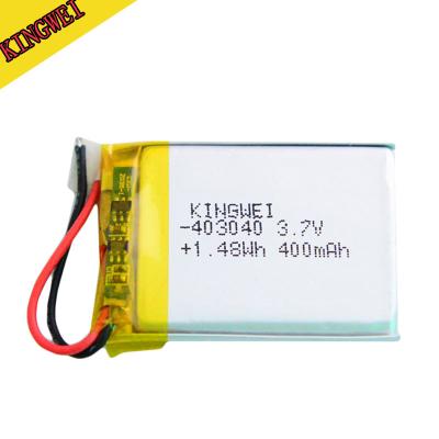 China Electric bicycles/scooters kingwei 3.7V 400mah rechargeable polymer lithium battery kc cells MSDS certificate for sale